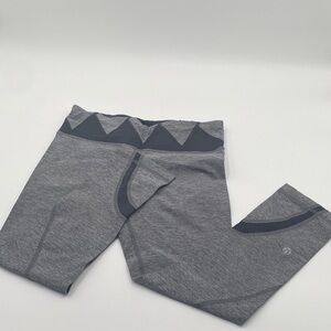 Lululemon Run Inspire Crop 21” Sz 4 Heathered Black